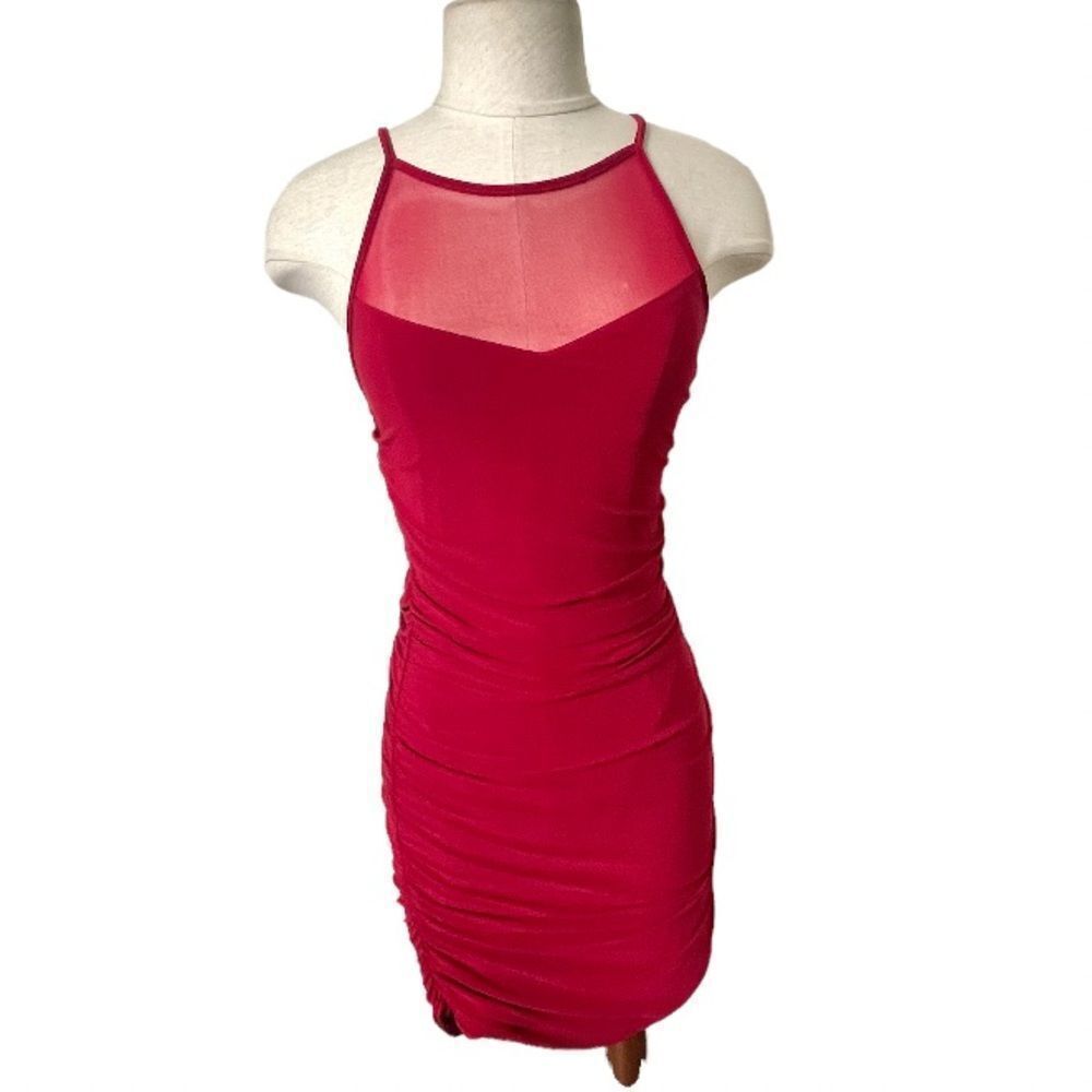 Fashion magazine red cocktail dress